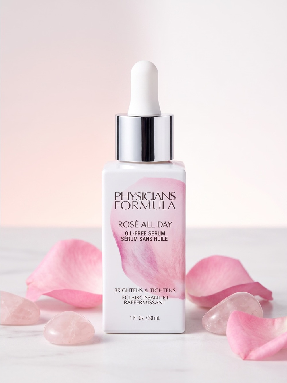 Physicians Formula Rosé All Day Oil-Free Brightening Serum 1 fl oz / 30 mL New